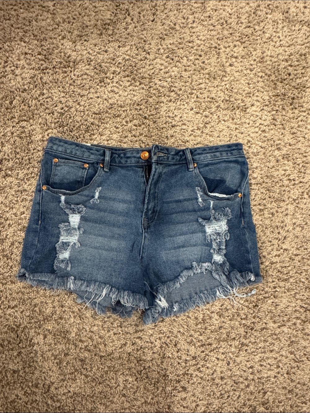 Almost Famous Dark Blue Distressed Denim Shorts